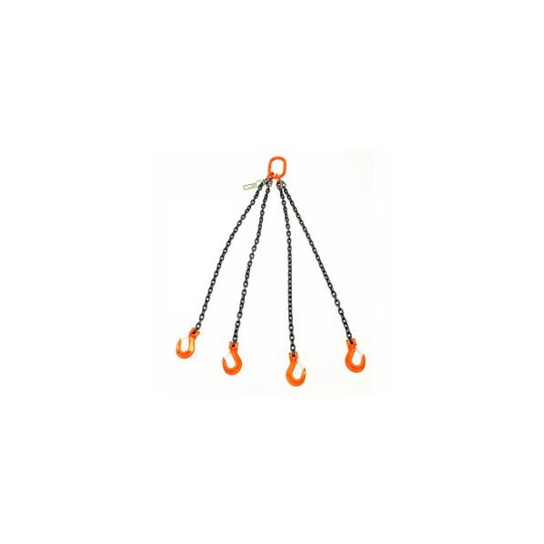Mazzella Lifting B152003 6' Quad Leg Chain Sling W/ Sling Hook